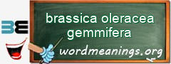 WordMeaning blackboard for brassica oleracea gemmifera